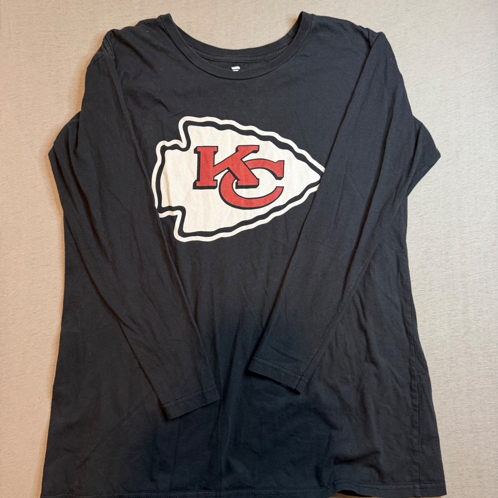 Fanatics Kansas City Chiefs NFL Long Sleeve Graphic Tee Black Mens Medium